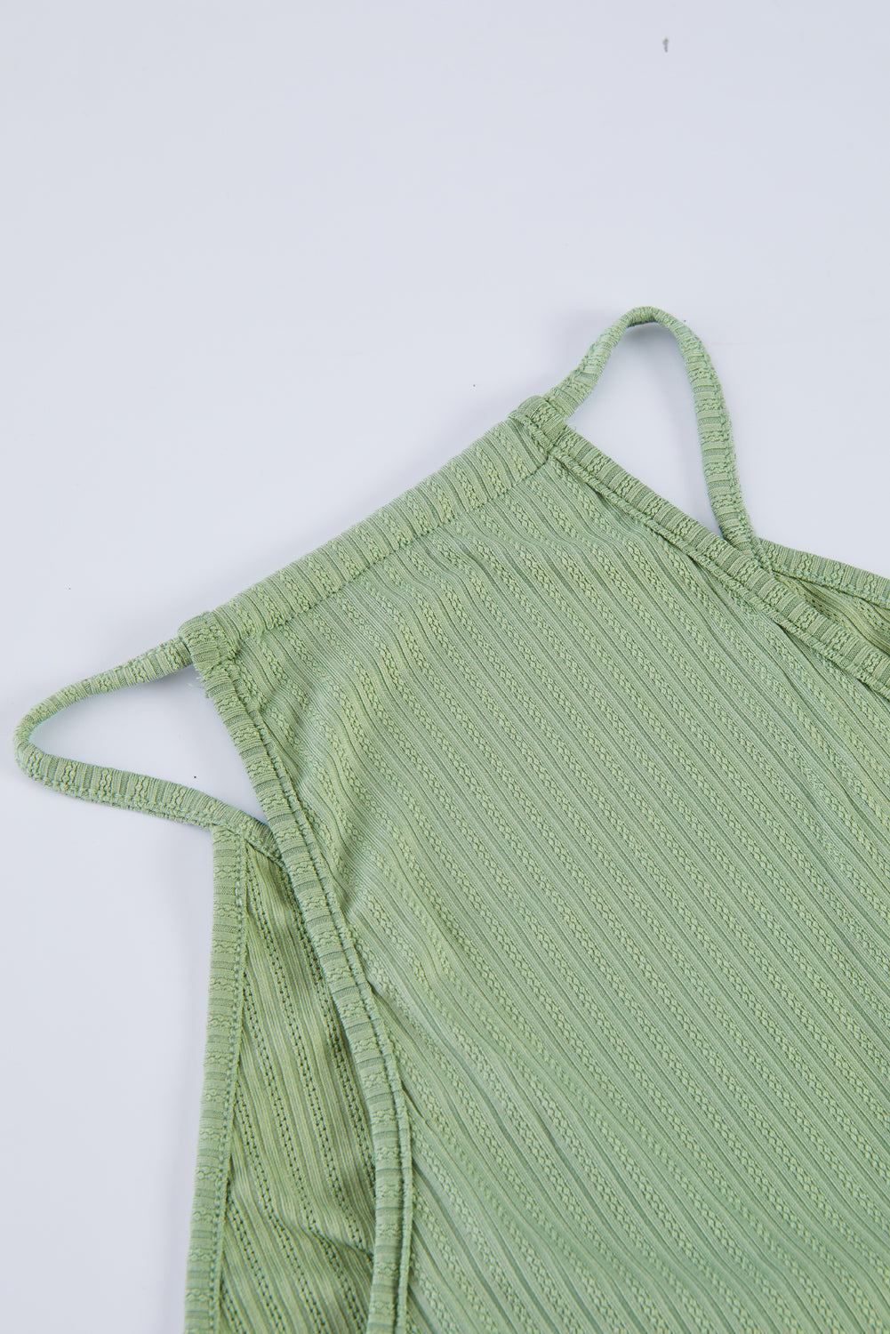 Zelena majica Babydoll z globokim V izrezom