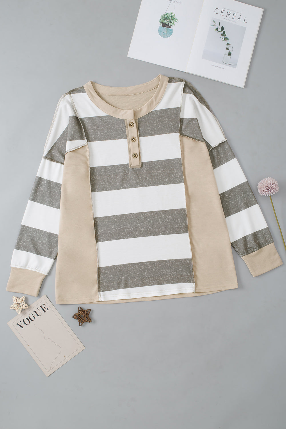 Multicolor Striped Colorblock Patchwork Sweatshirt