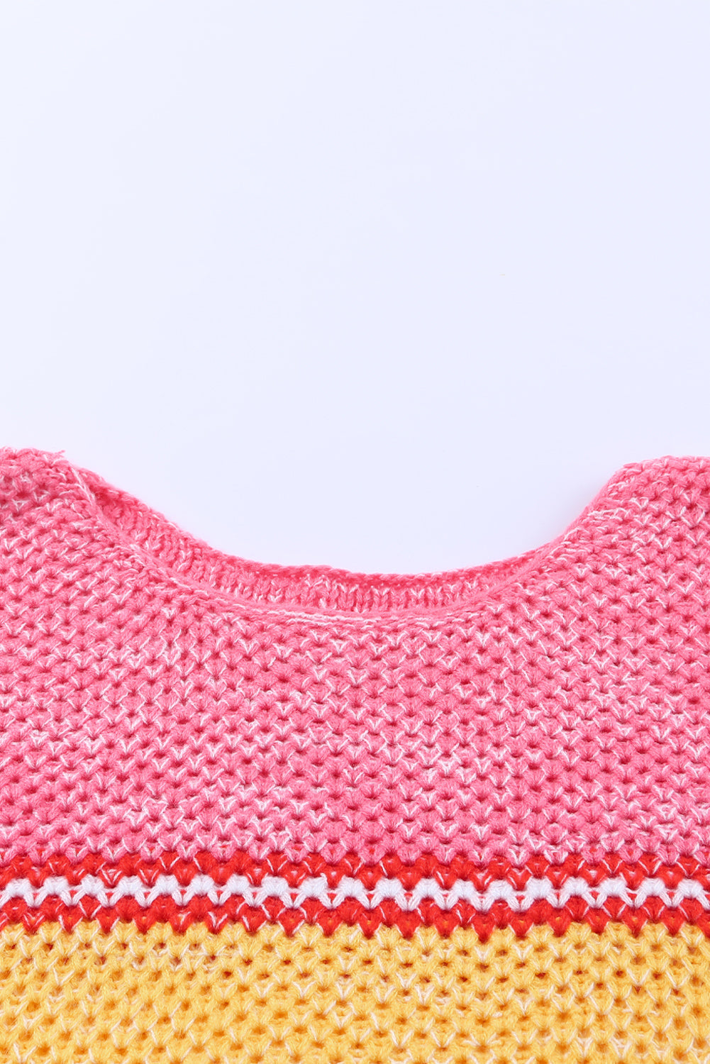 Rosafarbener, gestreifter Oversize-Pullover in Übergröße