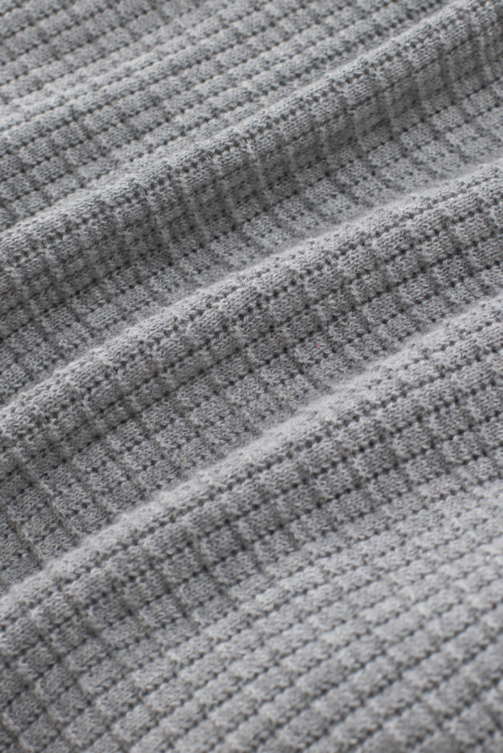 Sivo crni/ružičasti/sivi/kaki/boja marelice pulover s vaflastim izrezom s omotom