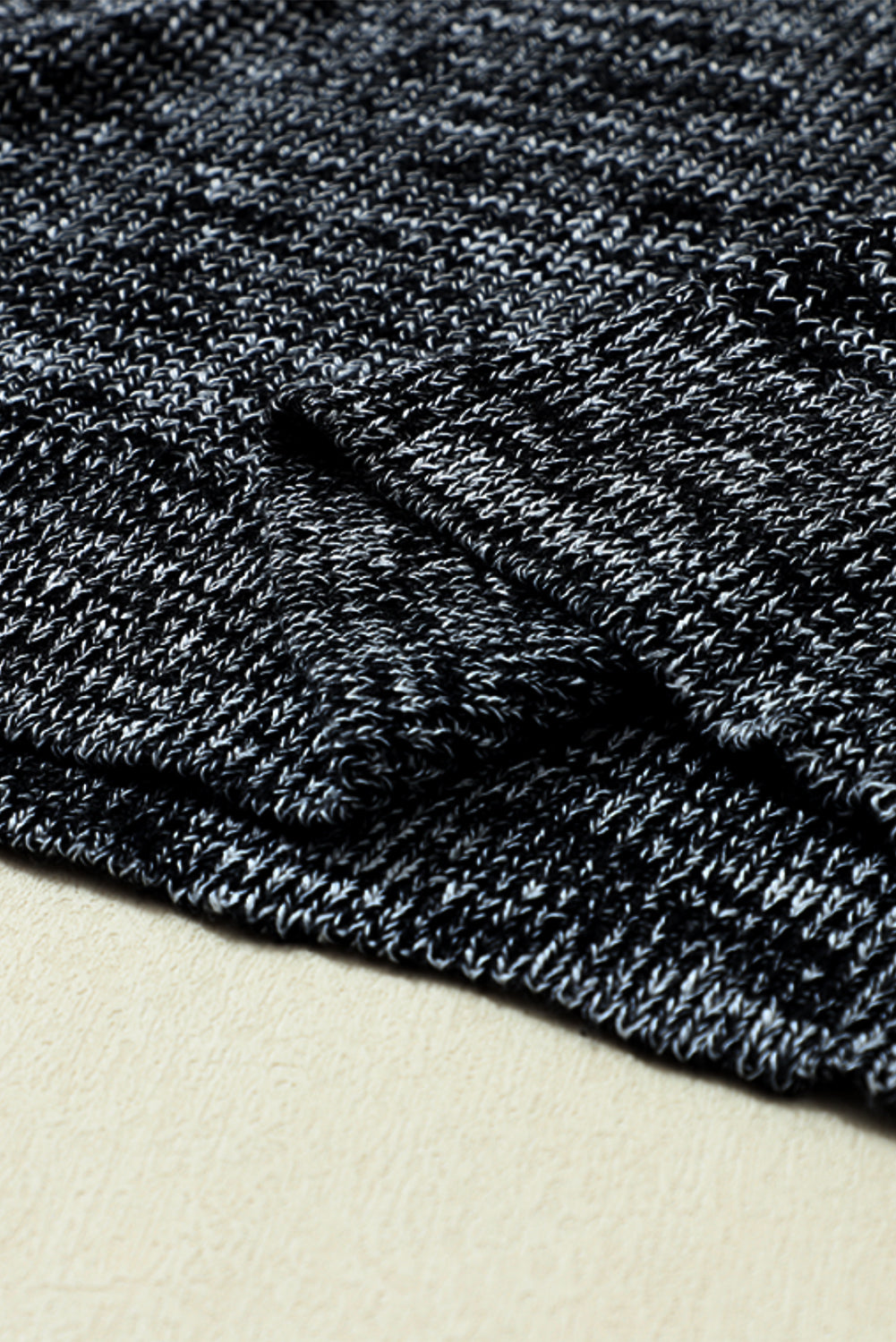 Maglione tunica a maniche lunghe nero scintillante