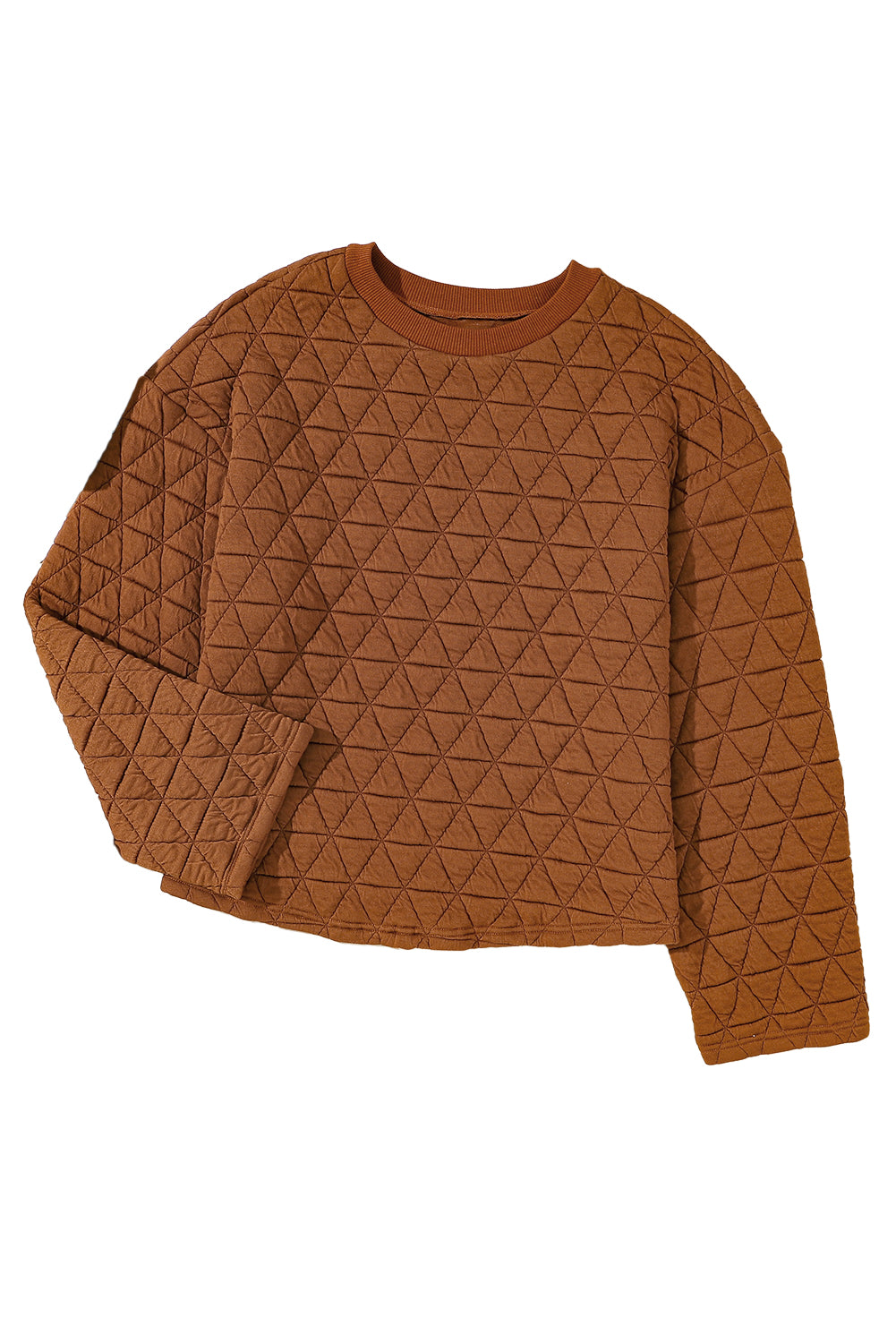 Chestnut Casual Crinkle Quilted Pullover Top