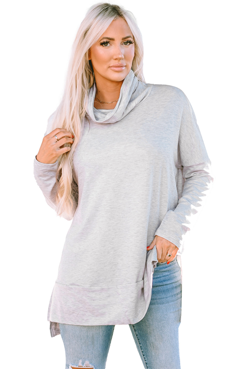 Black Cowl Neck Shift Tunic Top