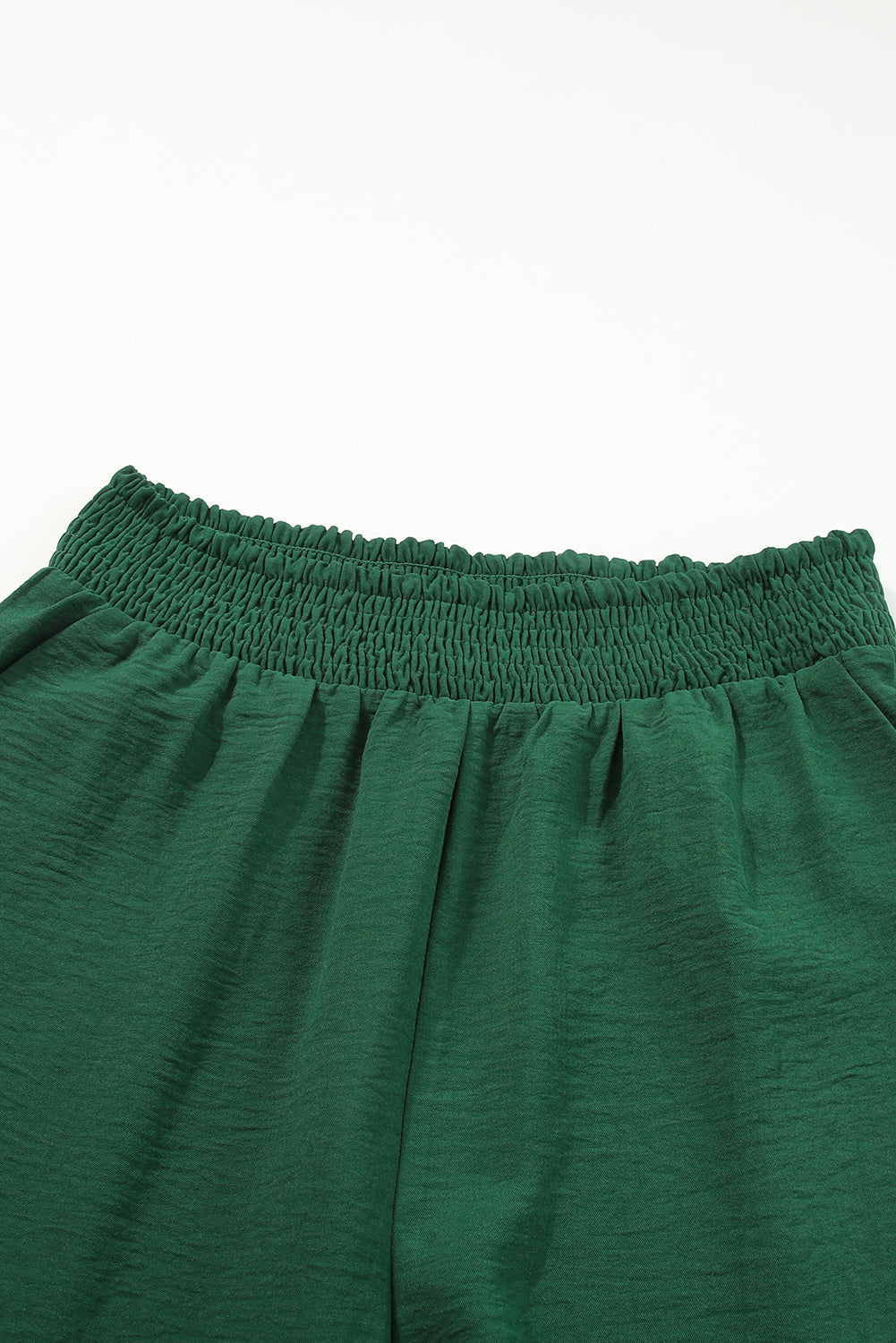 Green Square Neck Smocked Peplum Top and Pants Set