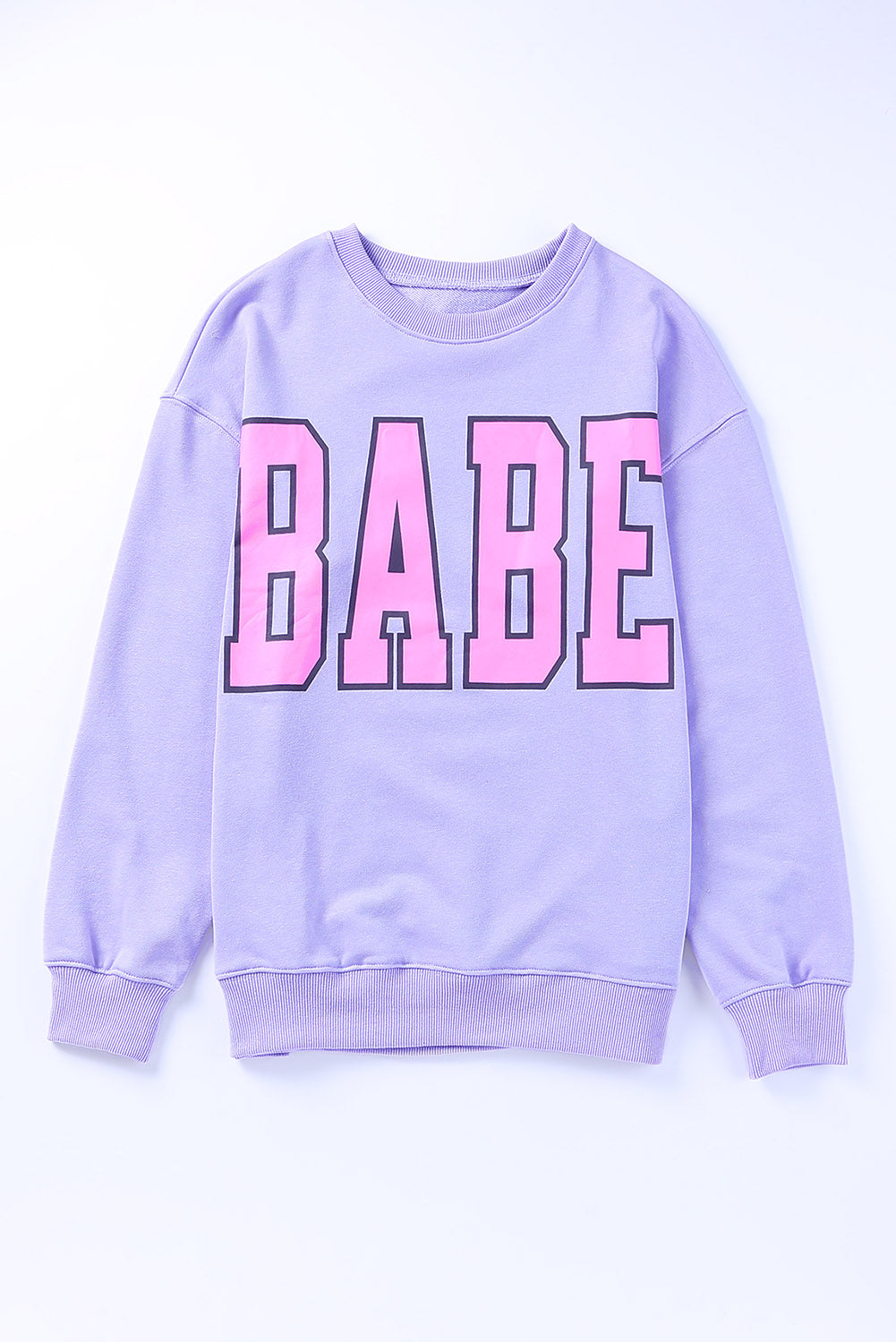 Sivi pulover s motivom slova BABE