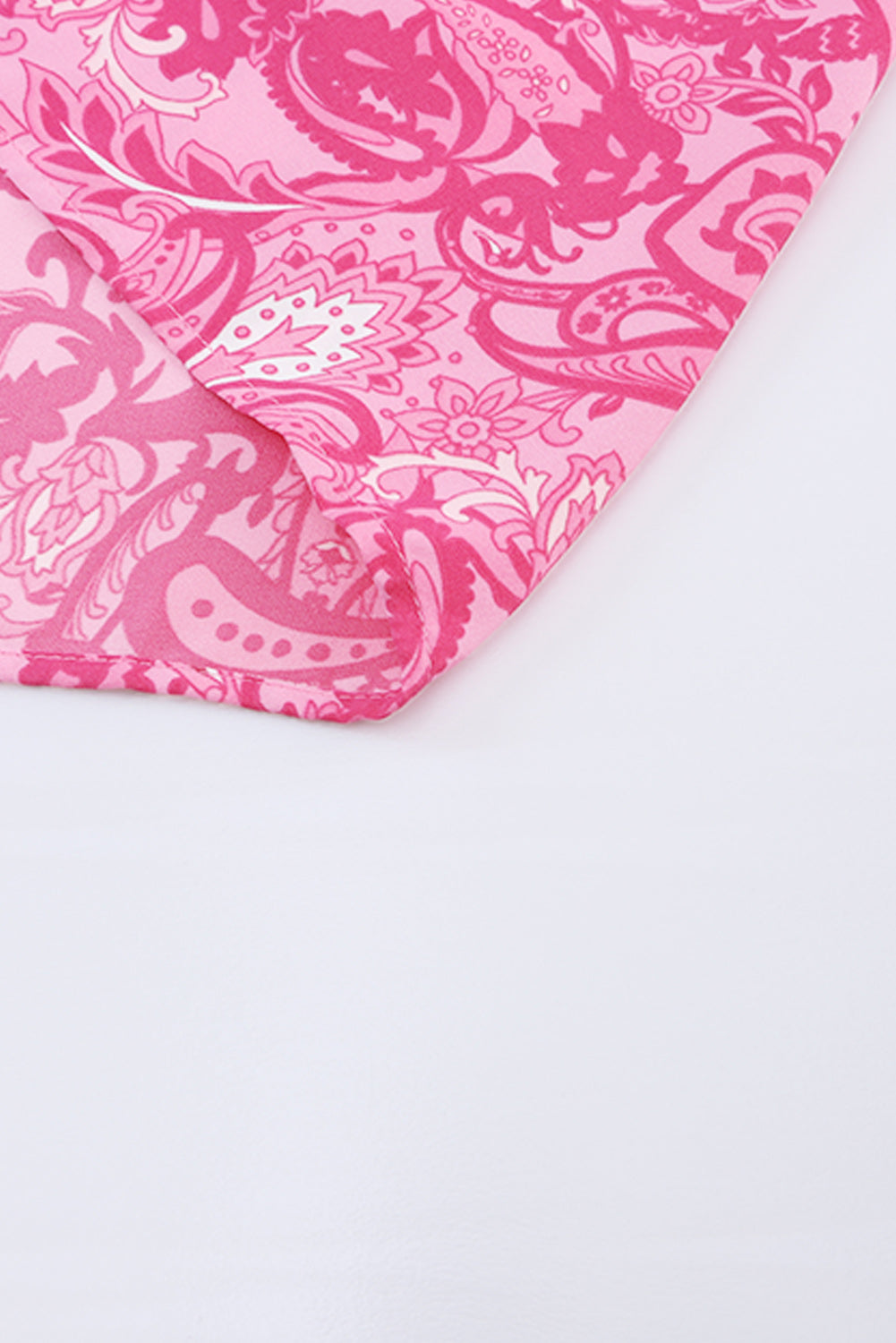 Robe longue à volants et à plusieurs niveaux style bohème imprimé cachemire rose