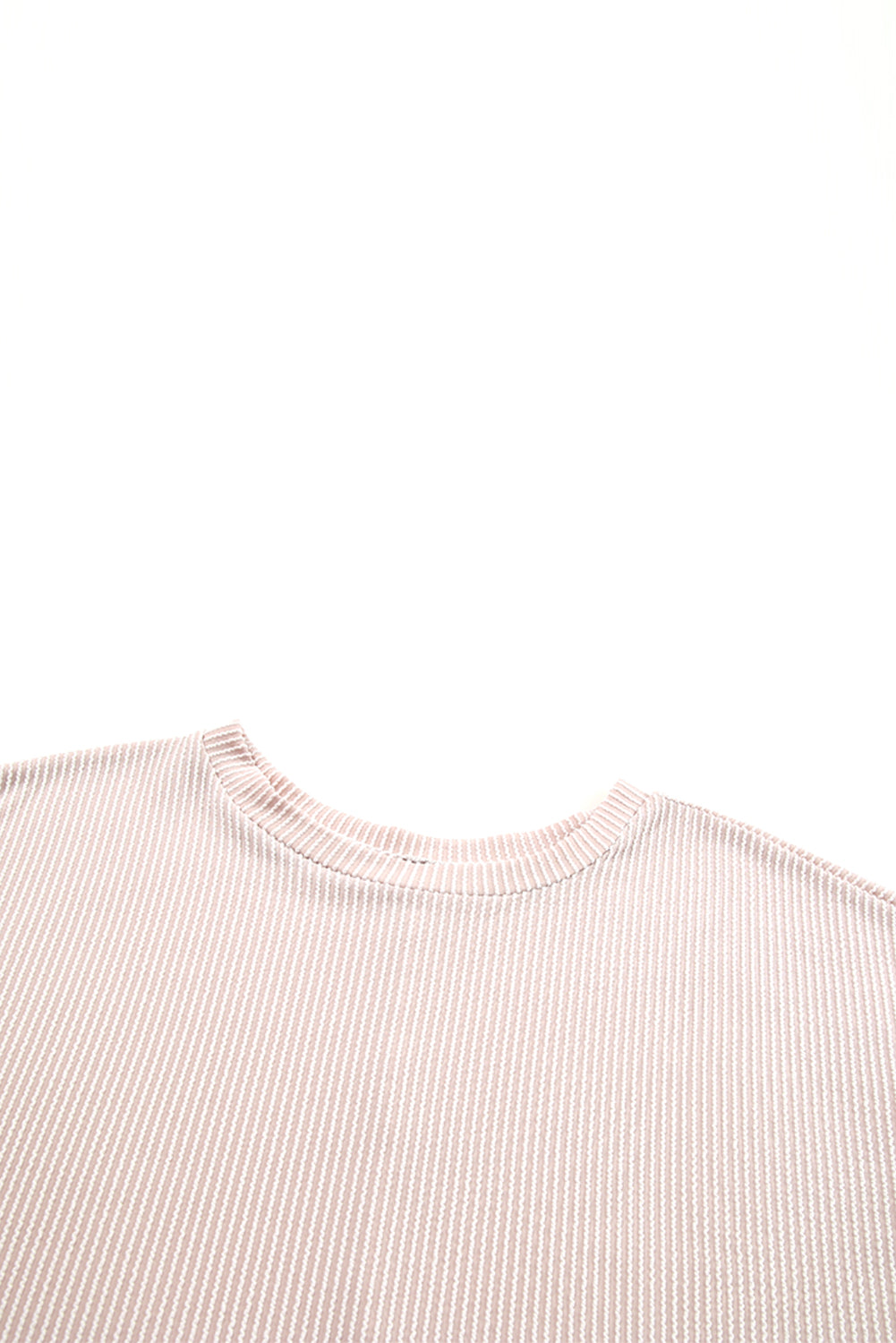 T-shirt oversize con tunica con maniche a pipistrello in maglia a coste color albicocca
