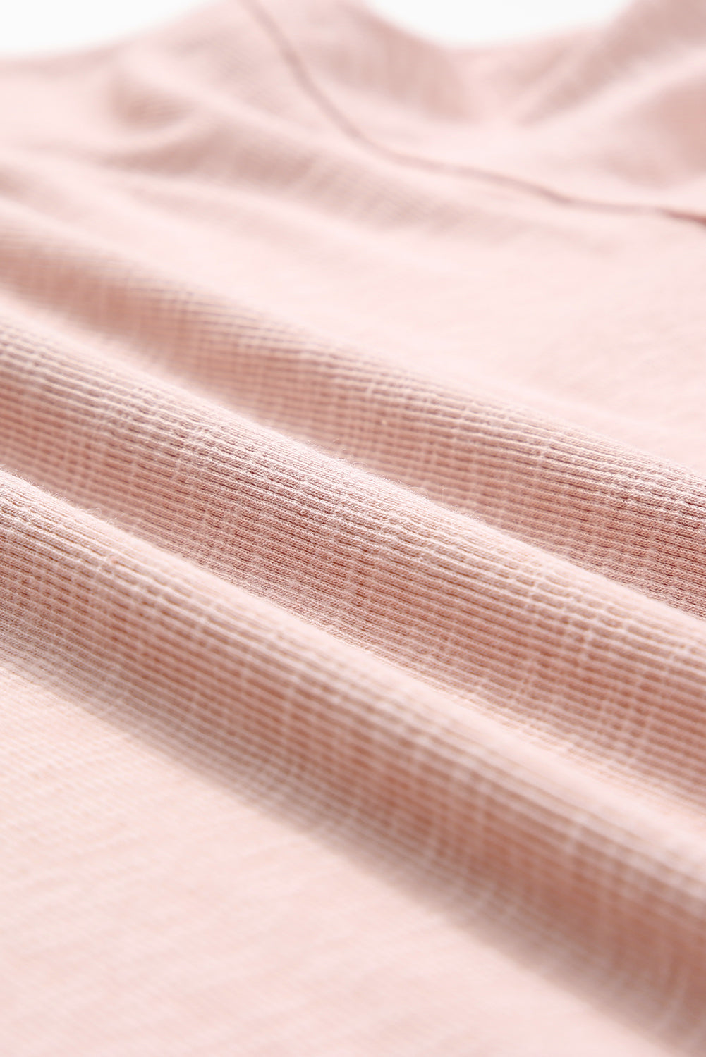 Rosafarbener French-Terry-Kapuzenpullover mit eingekerbtem Ausschnitt in Übergröße
