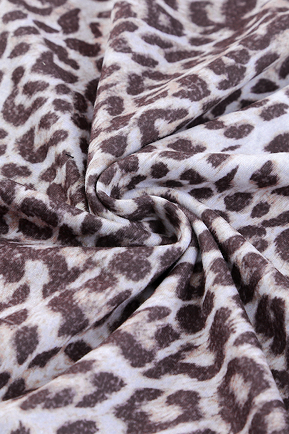 Crna rebrasta maksi haljina s leopard patchworkom i džepovima
