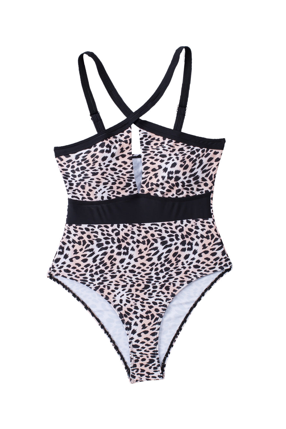 Leopard Sexy Cross Criss Neck Hollowed One-Piece Swimsuit