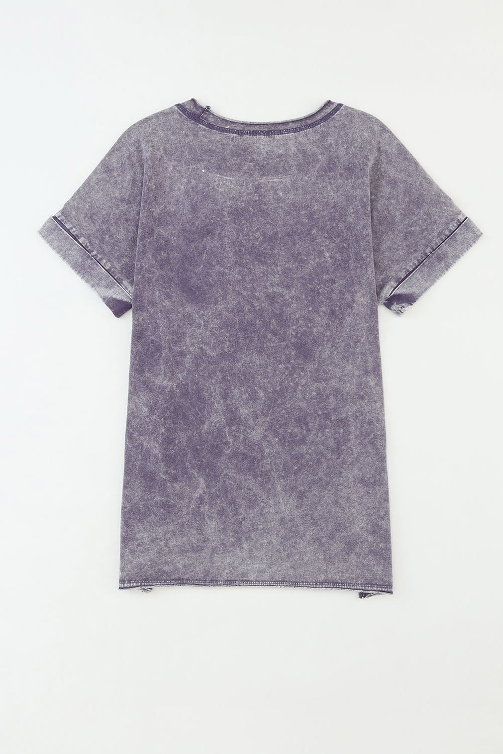 T-shirt con tasche con lavaggio minerale vintage grigio e spacchi