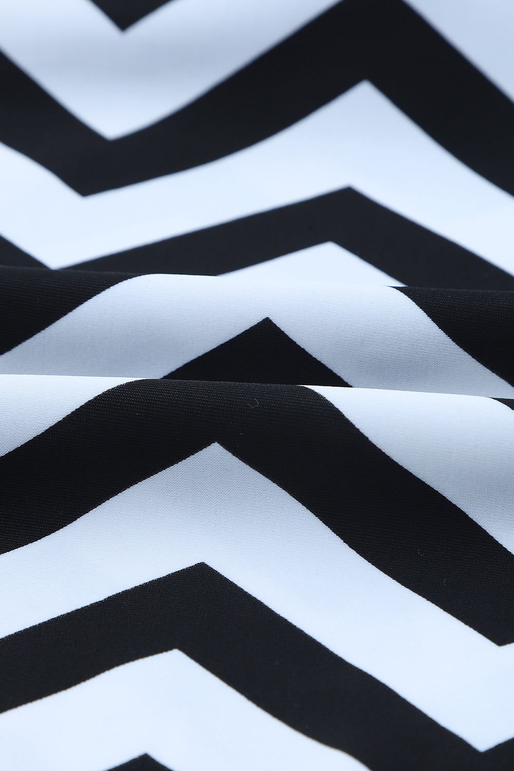 Costume da bagno Tankini 2 pezzi con stampa a zigzag bianco nero