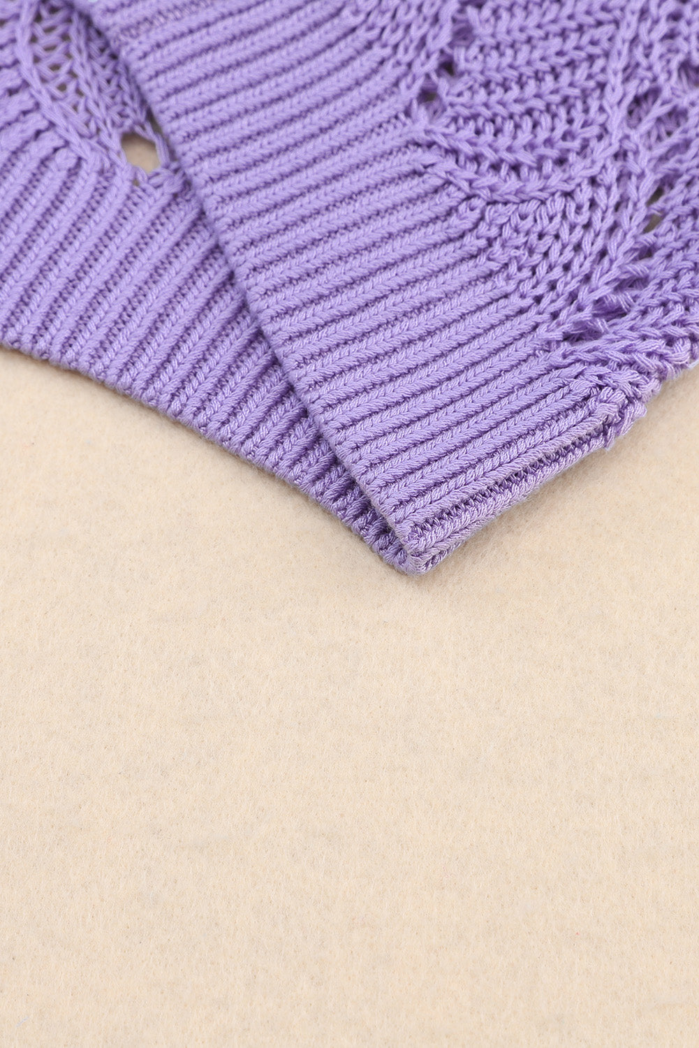 Pull ample tricoté creux à blocs de couleurs rose