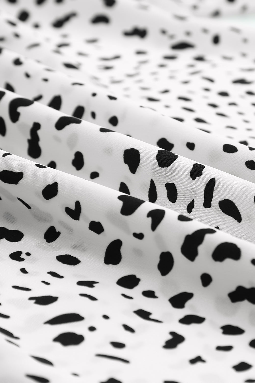 Leopard Smocking Detail Bubble Sleeve Blouse