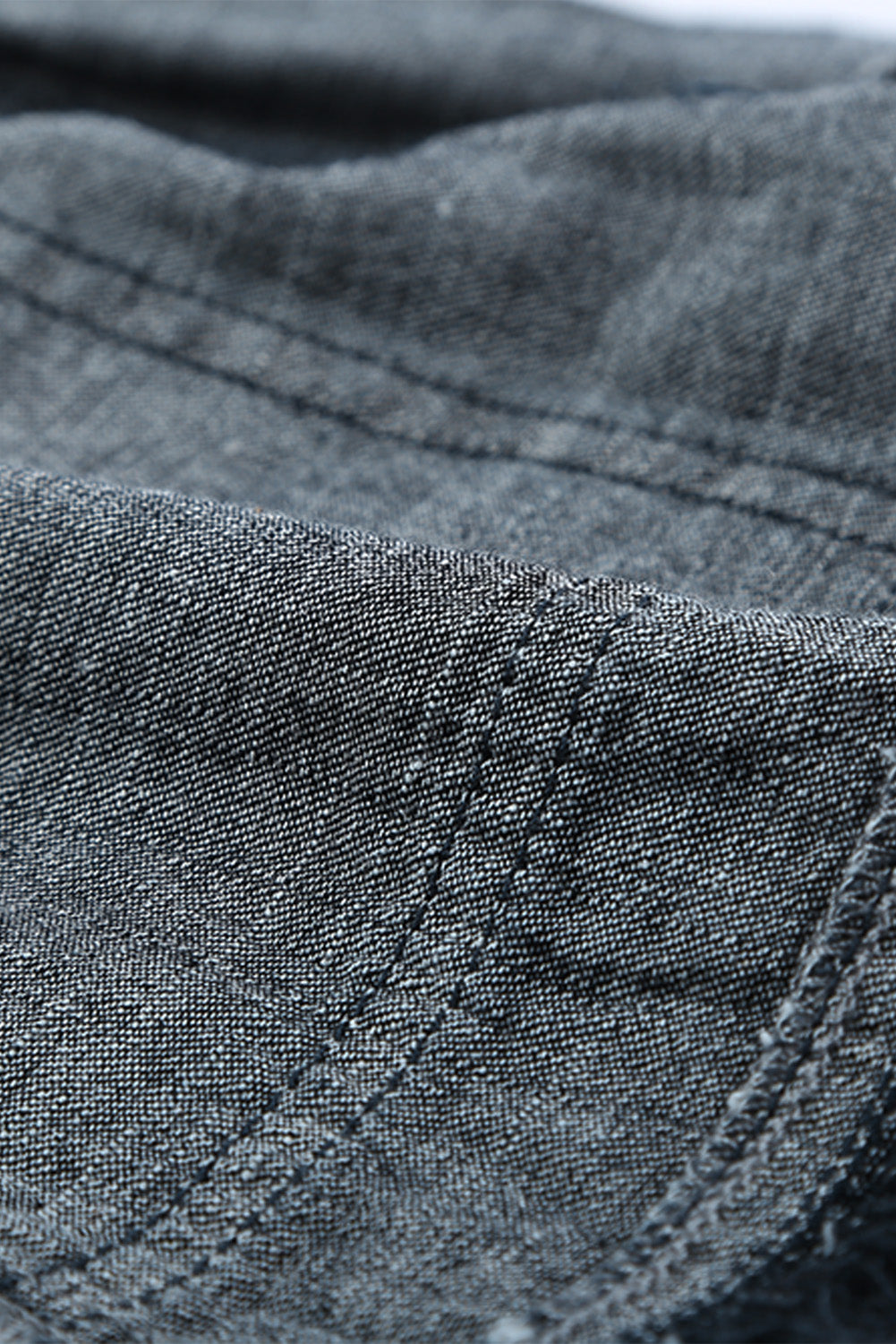 Short en jean effiloché noir décontracté avec poches