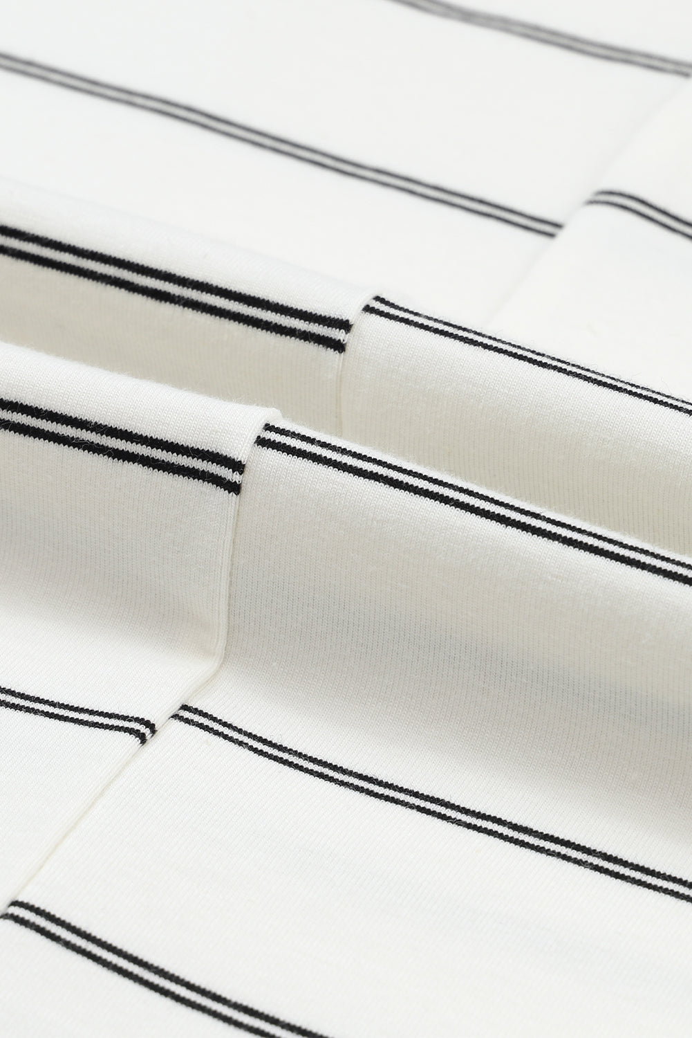 Stripe Patchwork High Low Side Slits Long Sleeve Top
