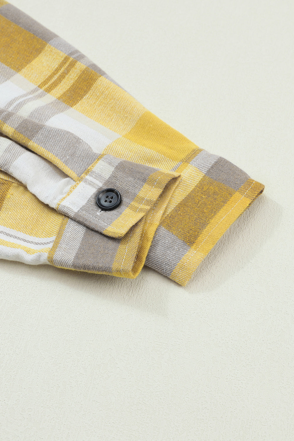 Camicia con taschino applicato scozzese abbottonato giallo