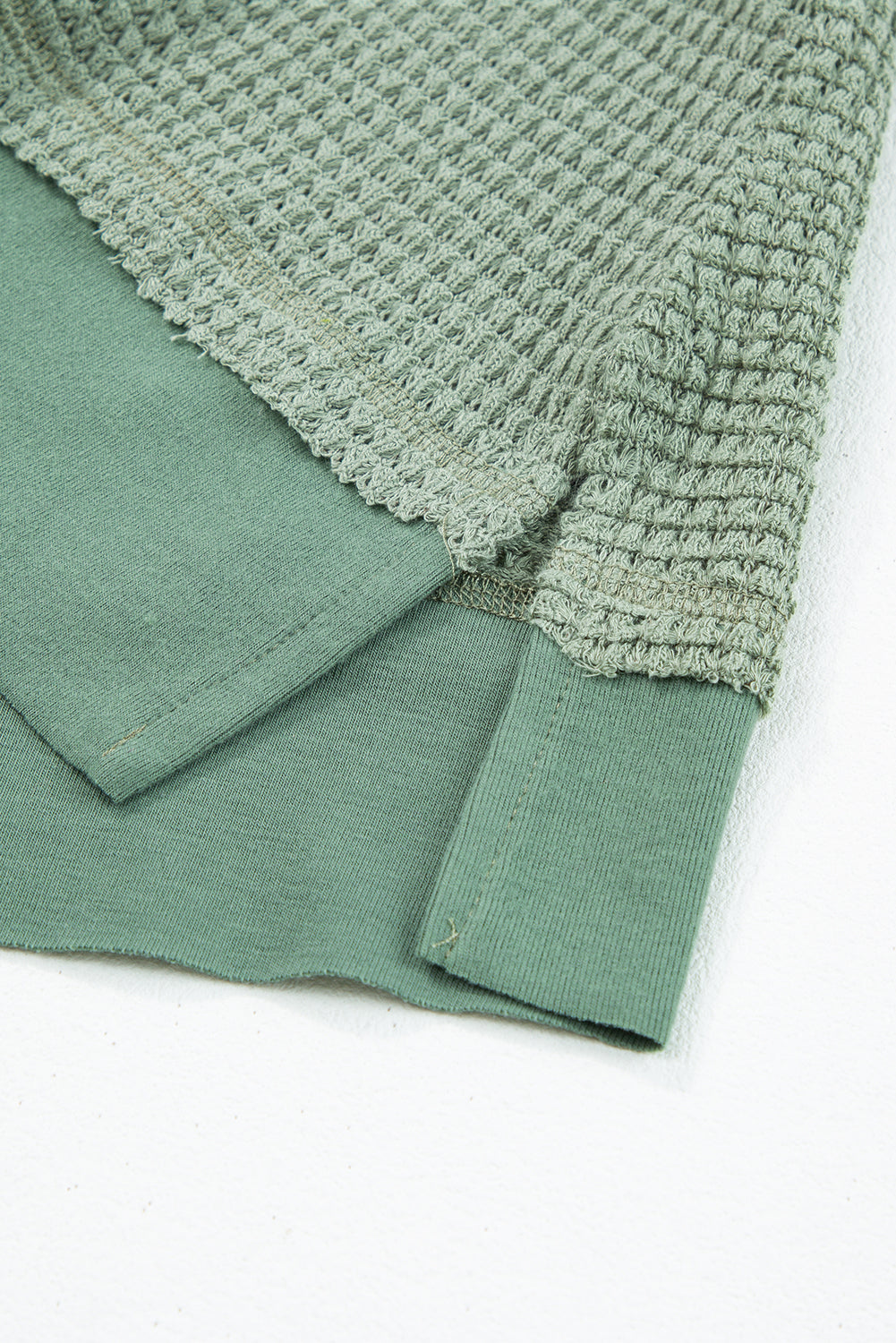 Gilet fluide en tricot gaufré à encolure dégagée vert d'eau