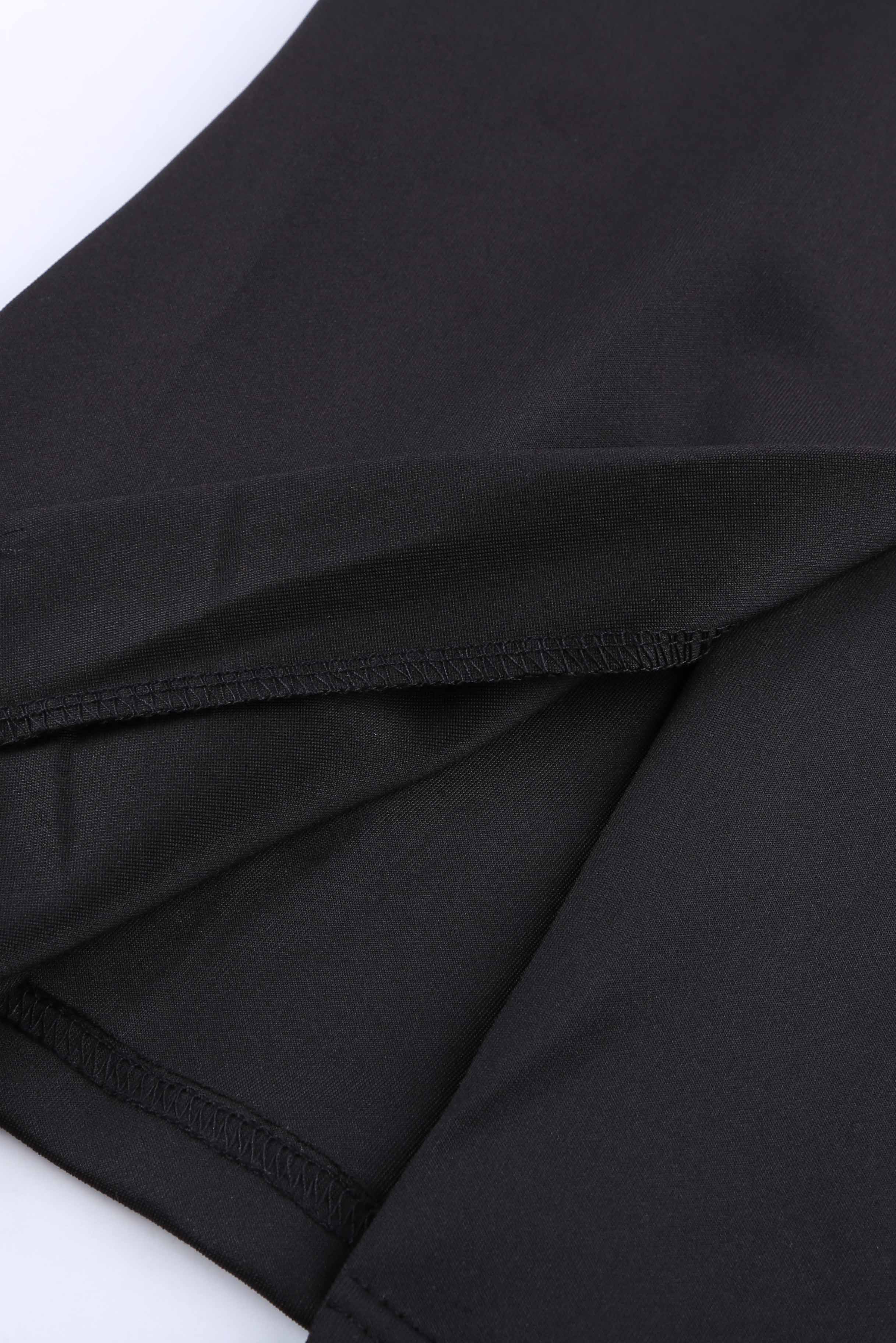 Crna midi haljina s otvorenim ramenima