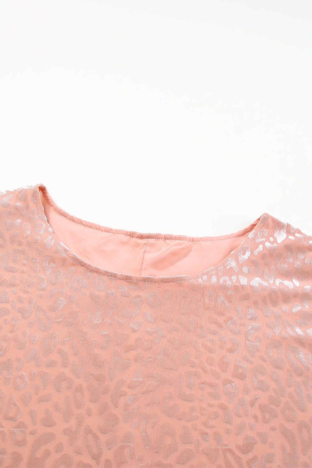 Rose T-shirt Léopard Pailleté Ombre de Grande Taille