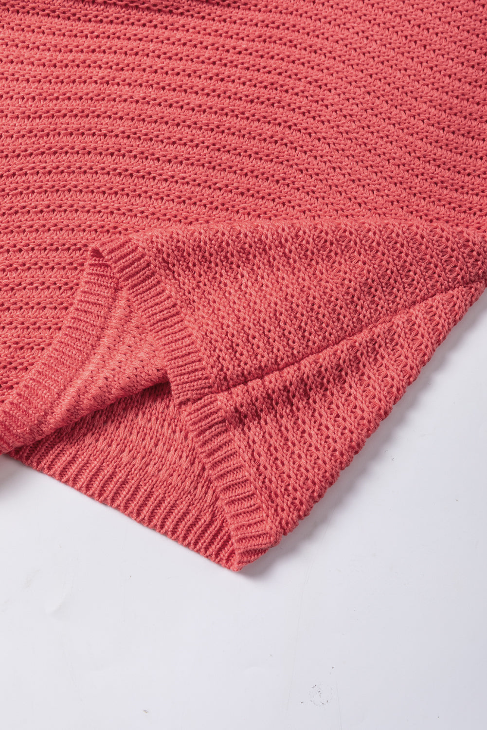 Ginger enobarvni ohlapni pulover s kratkimi rokavi