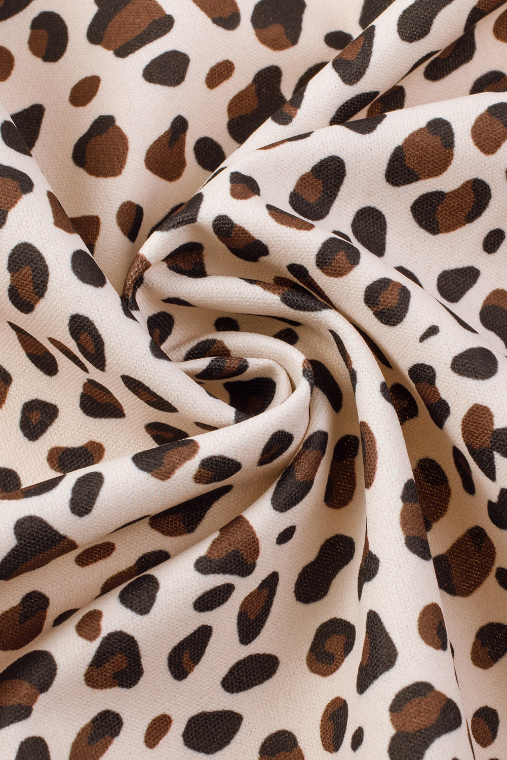 Khaki Plus Size Leopard Print Half Sleeve Open Front Cardigan