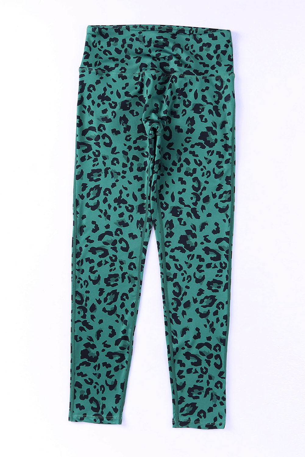 Leggings attivi con stampa leopardata classica verde