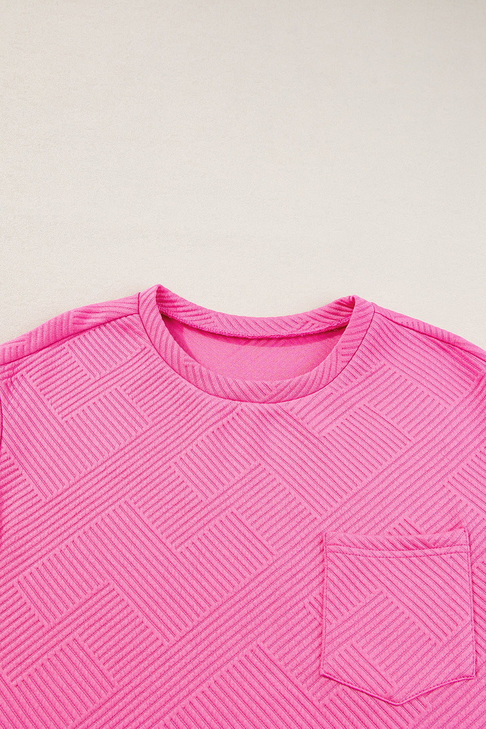 Sachet – Strukturiertes T-Shirt-Kleid mit Flügelärmeln in Rosa