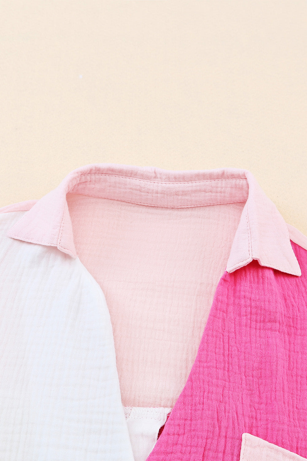 Rose Collared Neck Color Block Polo Shirt