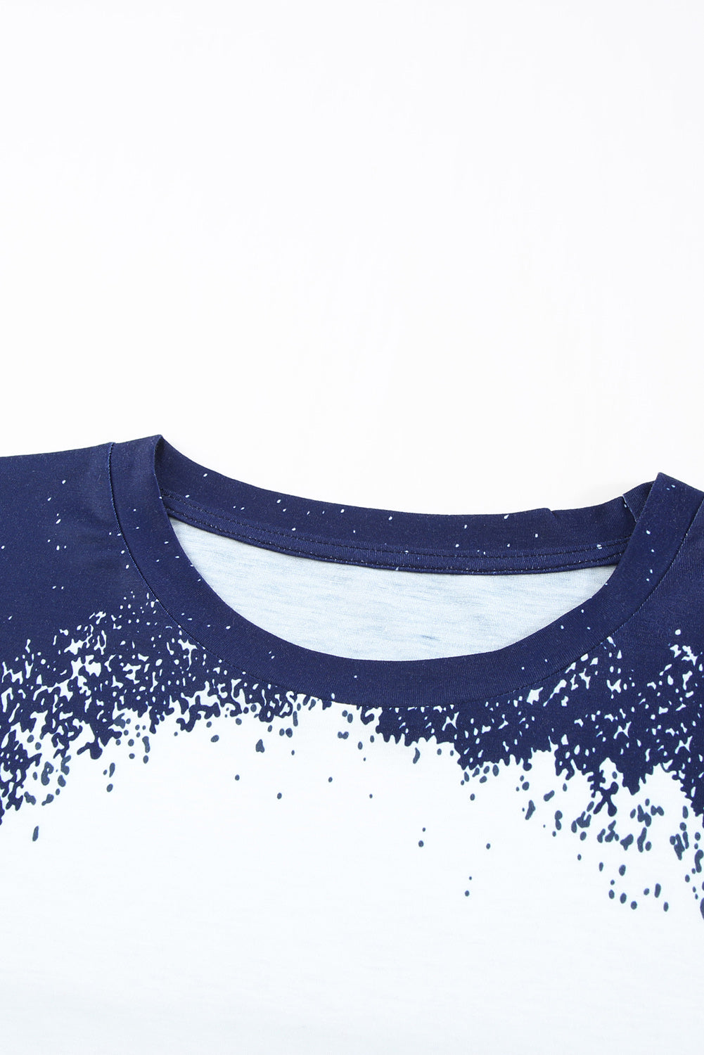 T-shirt a maniche corte con scollo tondo tinto in massa blu scuro