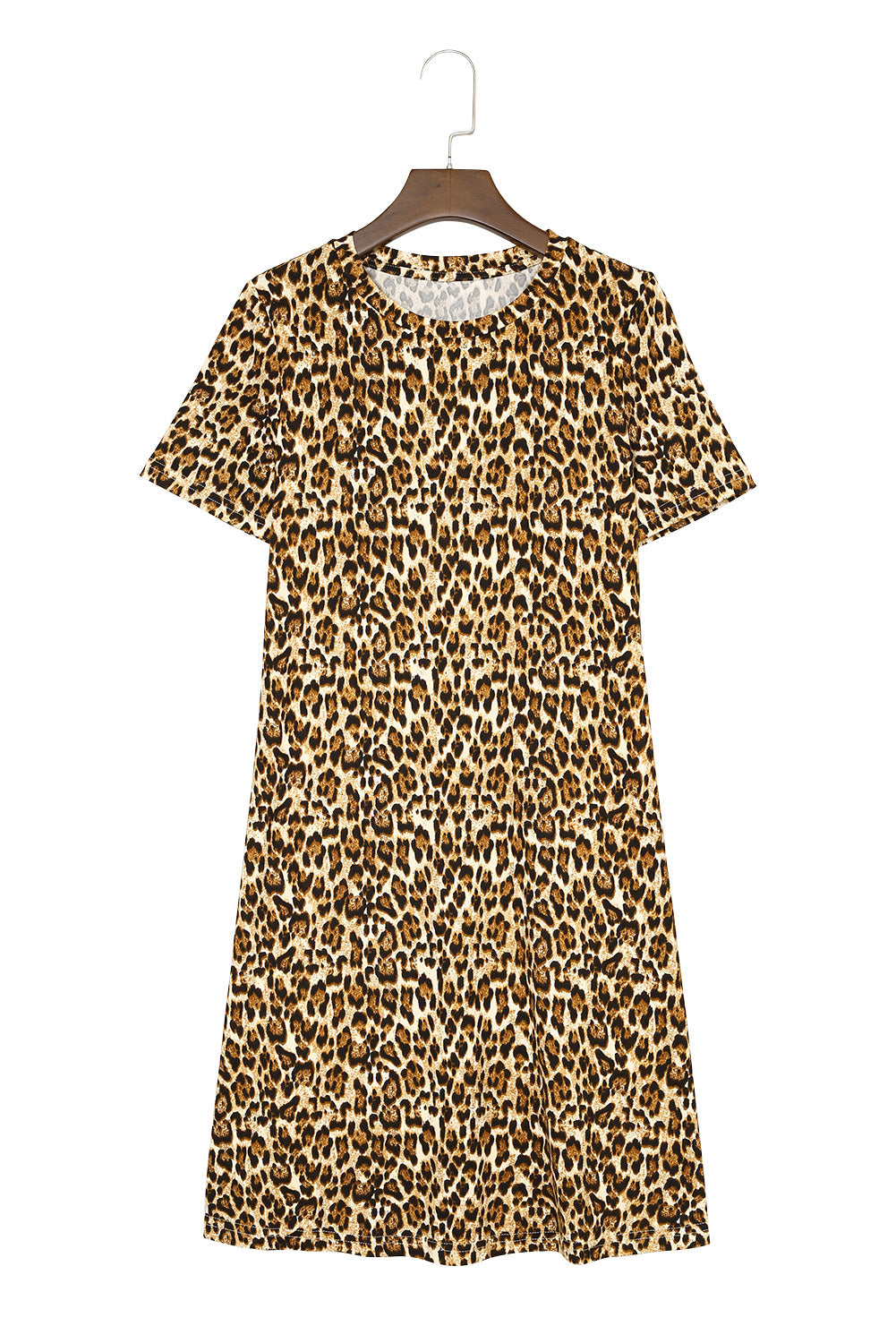 Mini haljina kratkih rukava A kroja s leopard printom