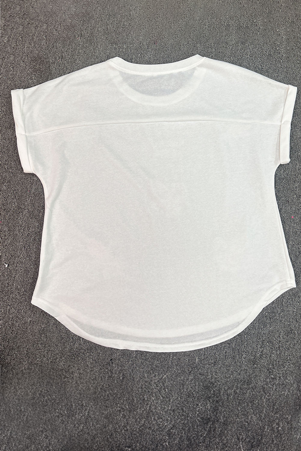 Weißes Baggy-T-Shirt mit Pailletten-Mardi-Gras-Symbol-Grafik