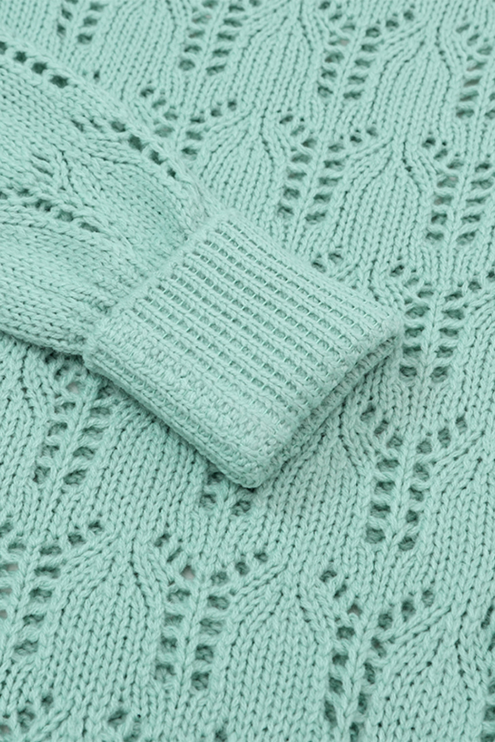 Zeleni prozirni pleteni pulover na špice