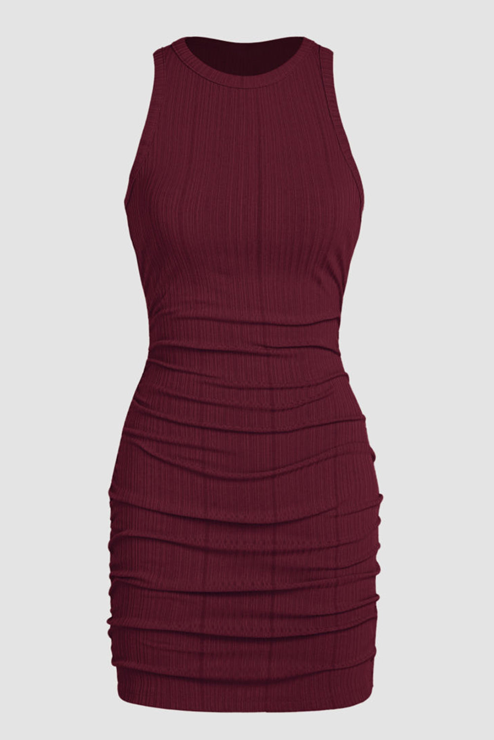 Red Dahlia Ruched Sleeveless Bodycon Dress