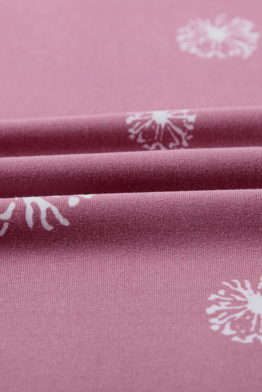 Pink Dandelion Print Crew Neck T-shirt