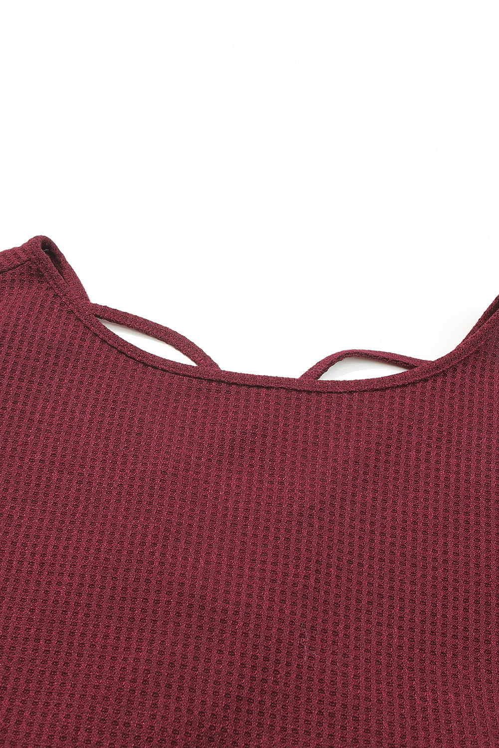 Bordo šljokičasta pletena majica otvorenih leđa s patchwork rukavima