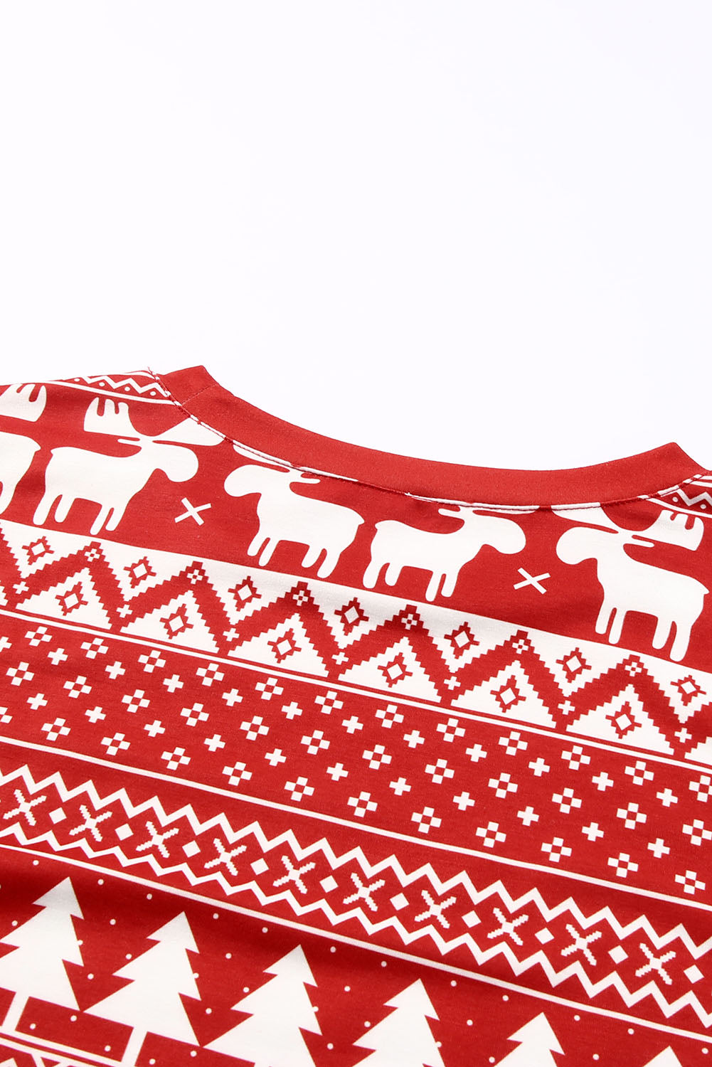 Set lounge con pullover e pantaloni con renna albero di Natale rosso fuoco