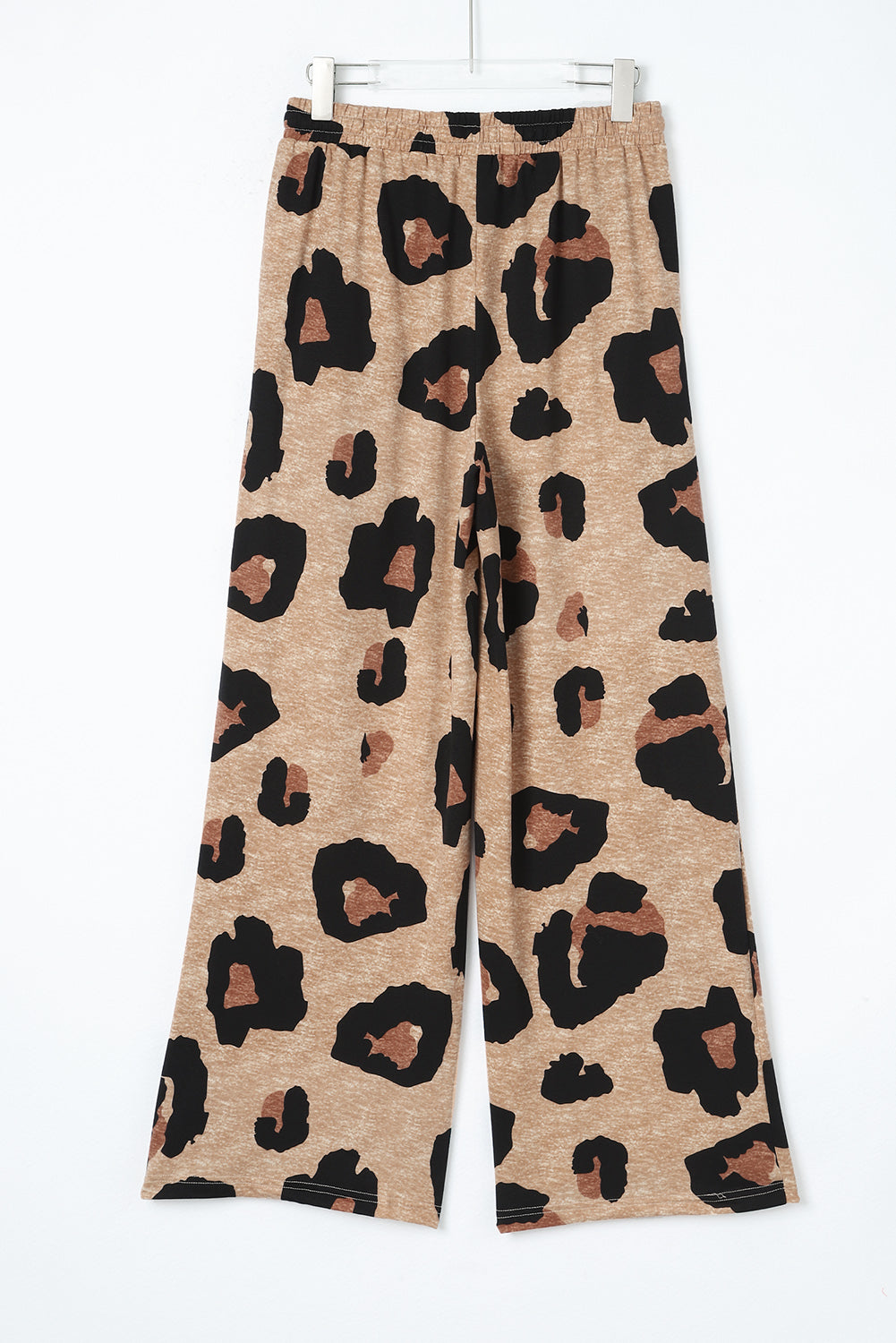 Leopard široke ležerne hlače s uzicom