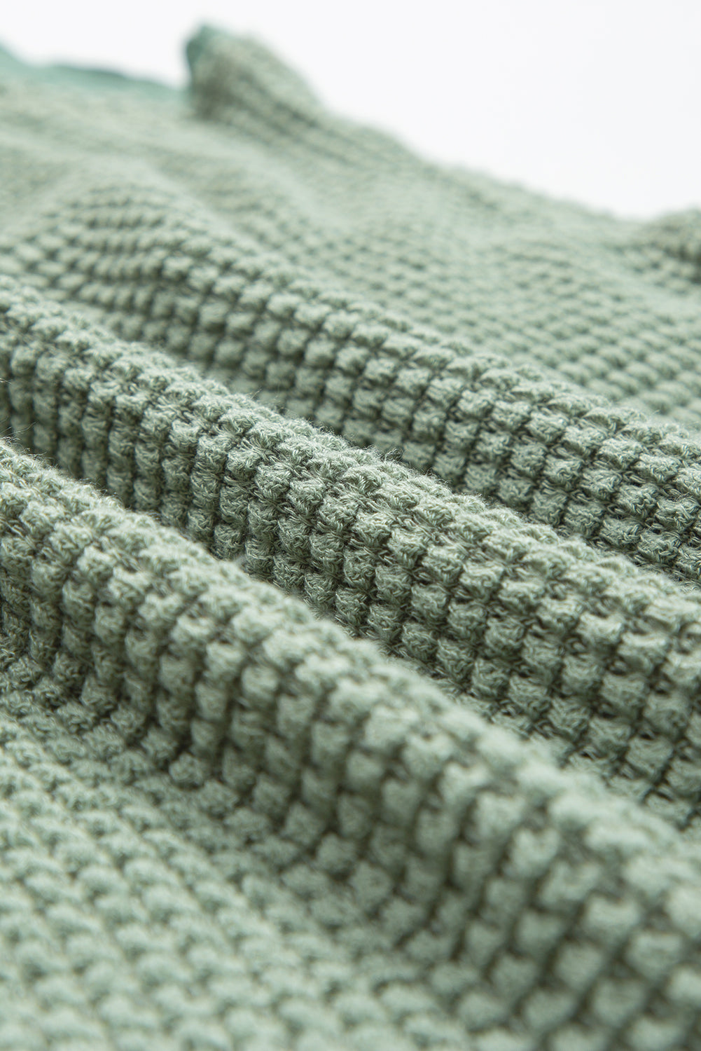 Gilet fluide en tricot gaufré à encolure dégagée vert d'eau