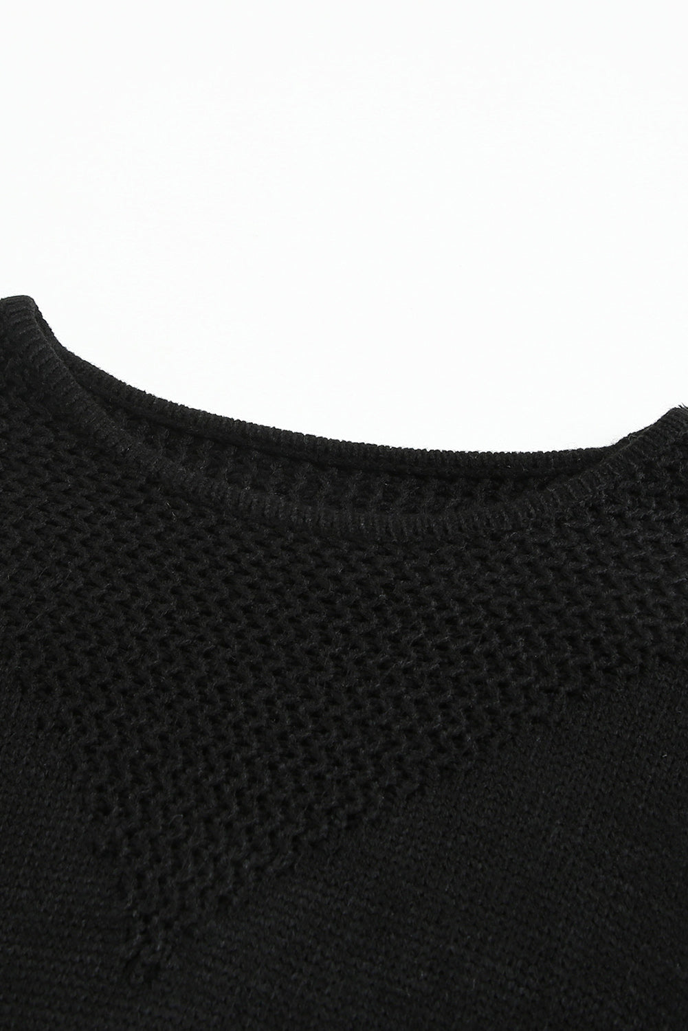 Črn dvobarvni pulover pulover v obliki črke