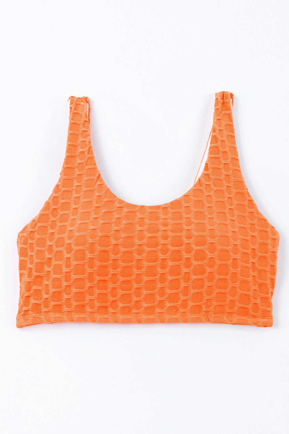 Orange Honey Comb Textured Swim Top