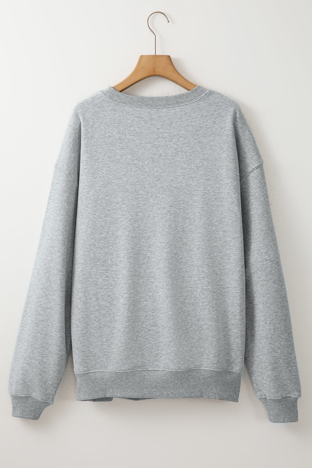 Lockeres Rundhals-Sweatshirt aus Fleece in Weiß