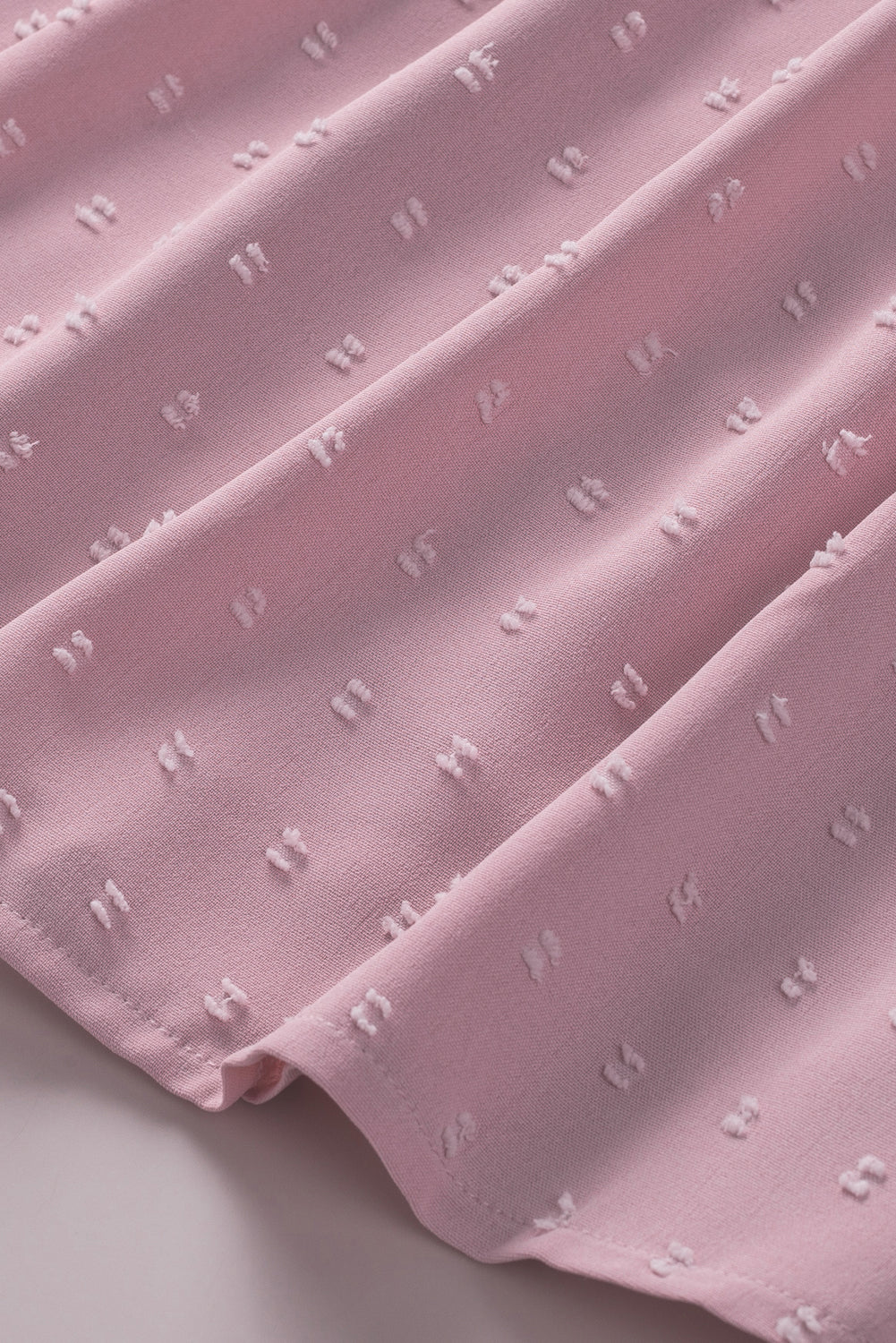 Ružičasta švicarska točkasta majica kratkih rukava sa spajanjem čipke