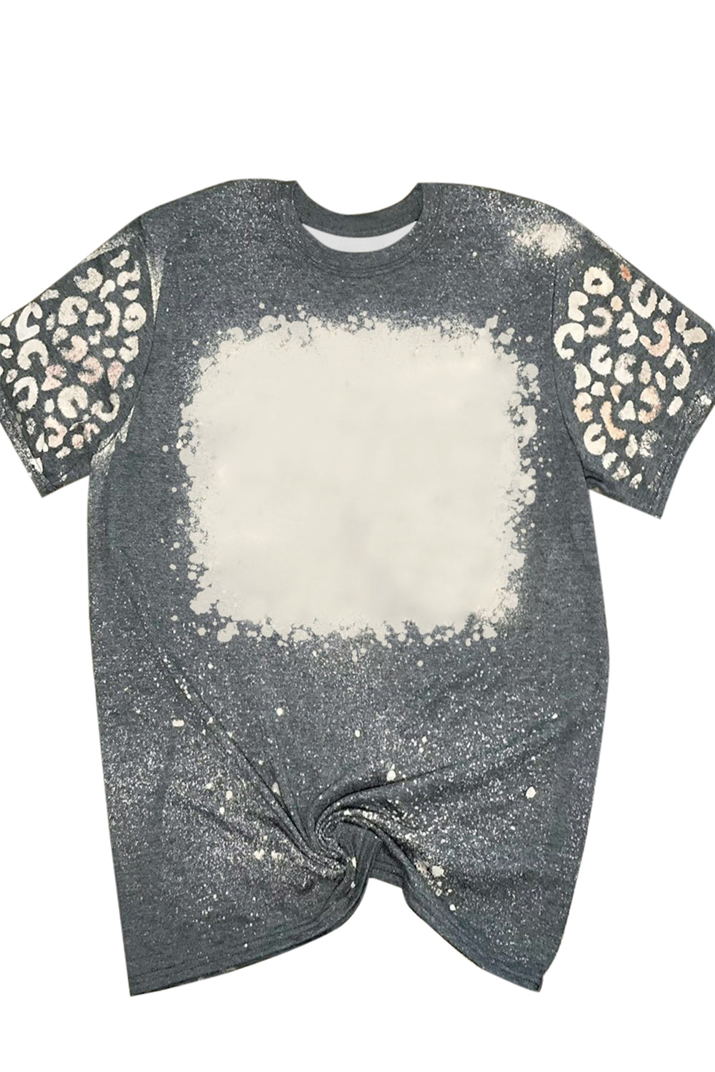 Gray Bleached Leopard Short Sleeve T-shirt
