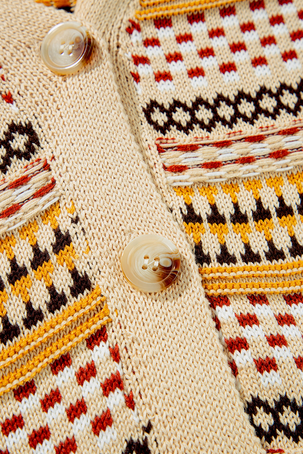 Cardigan corto con scollo a V e bottoni kaki