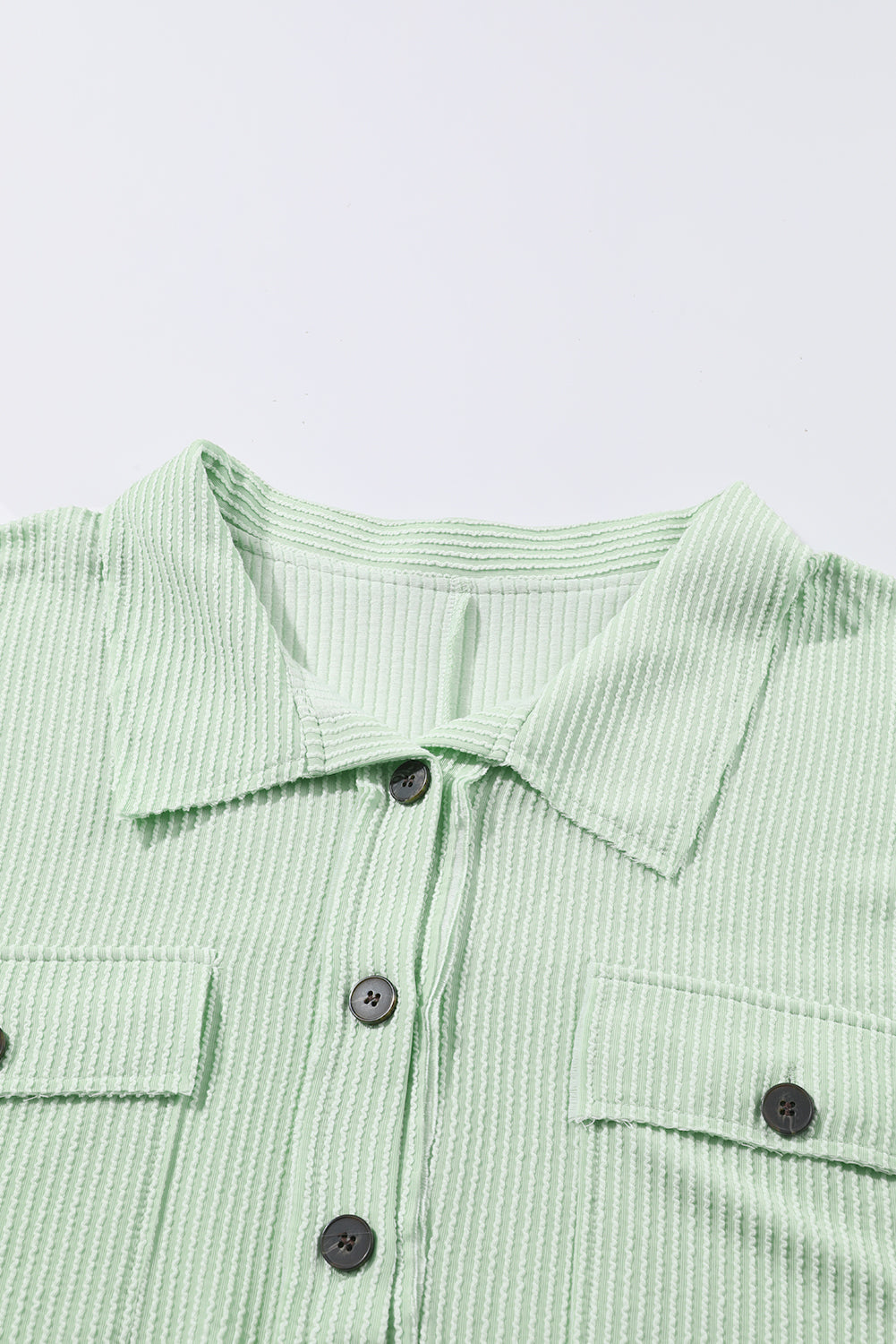 Zelena rebrasta majica s dugim rukavima i dugim rukavima veće veličine