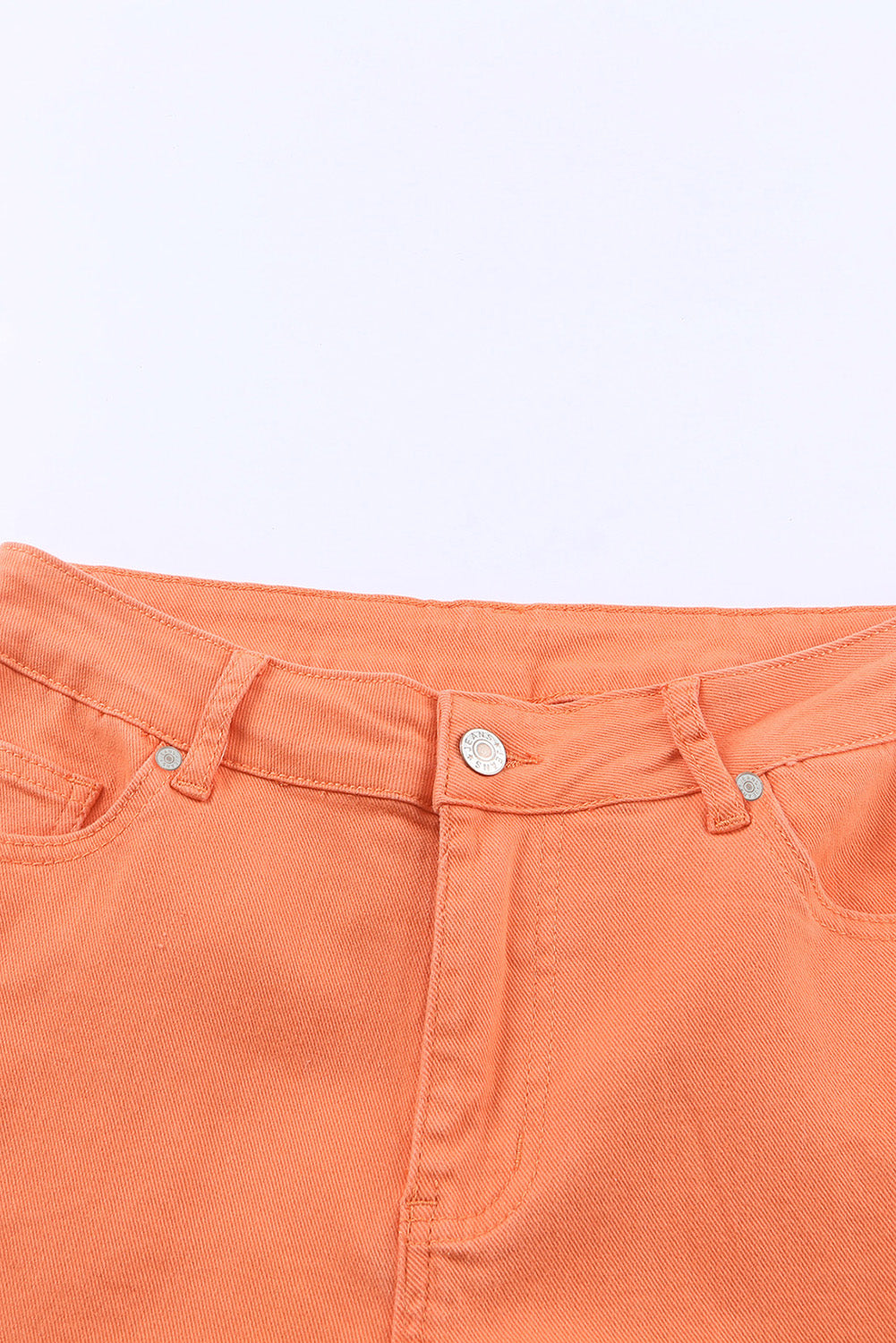 Jeans a gamba larga a vita alta con lavaggio acido arancione