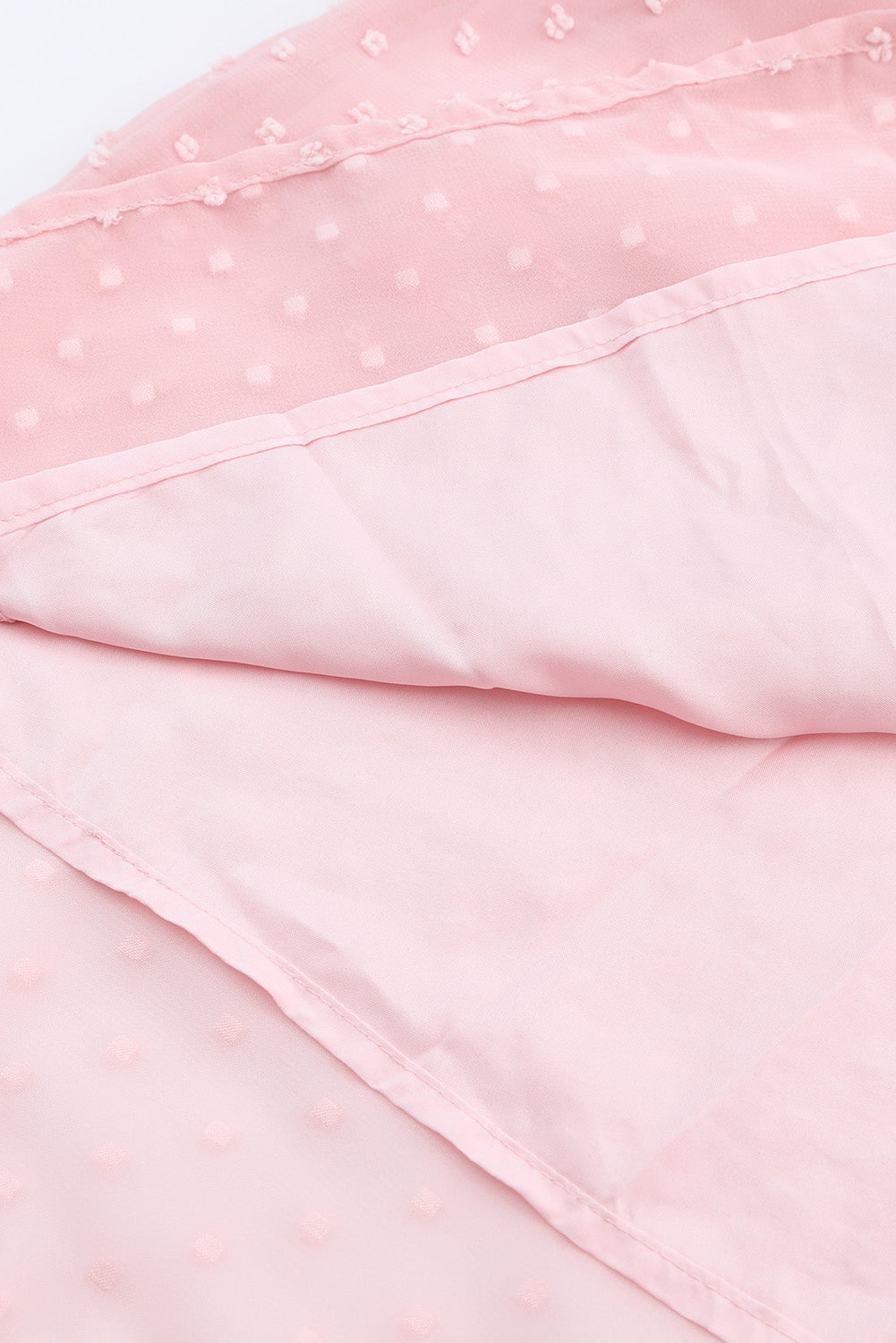 Ružičasta švicarska točkasta mini haljina s puf rukavima