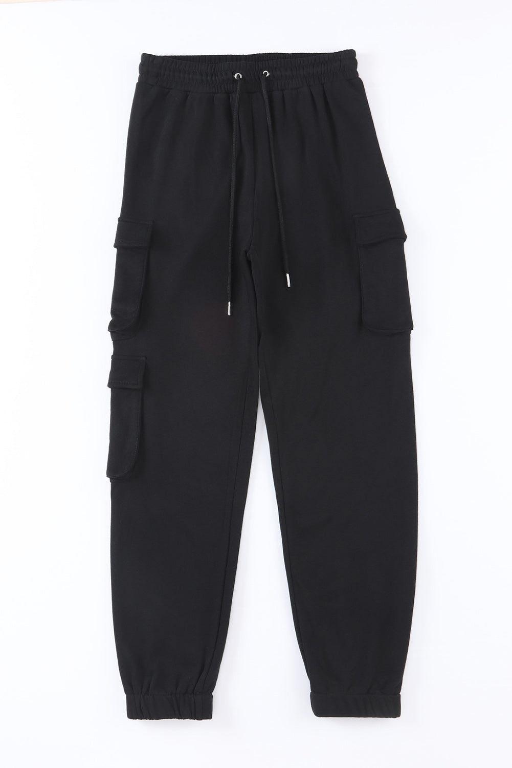 Pantalon de jogging noir à cordon de serrage avec poches cargo