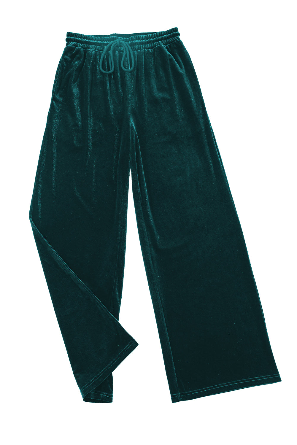 Evergreen - Pantalon large uni à taille avec cordon de serrage